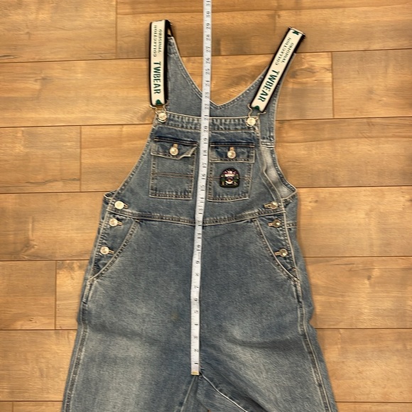 Teenie Weenie Denim Overalls Blue Bear Logo Korean Preppy S/M - Picture 14 of 15